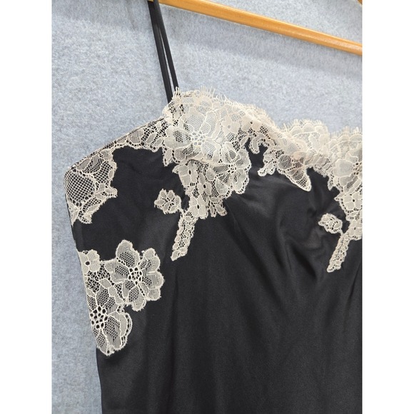 Victoria's Secret Black Lace Trim Slip Dress Camisole Lingerie Nightgown Size S - Picture 3 of 6